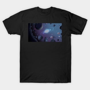 Galaxy and planets print face mask T-Shirt